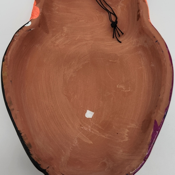 Handmade Guerrero Owl Wall Art Mexican Terracotta Ceramic 6.75"H Sparkly - Picture 4 of 5